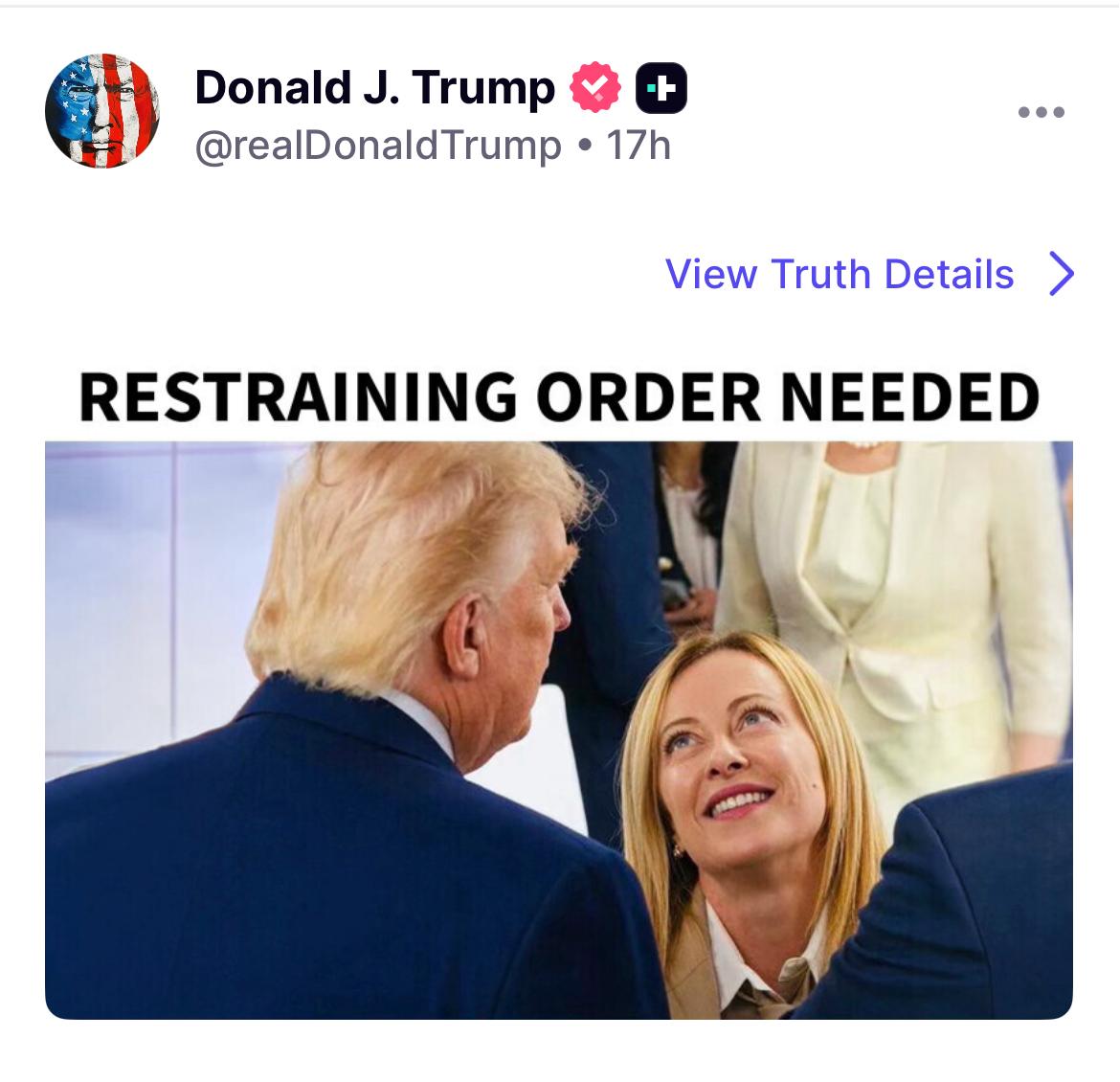 Trump and Meloni meme image used as homepage hero artwork